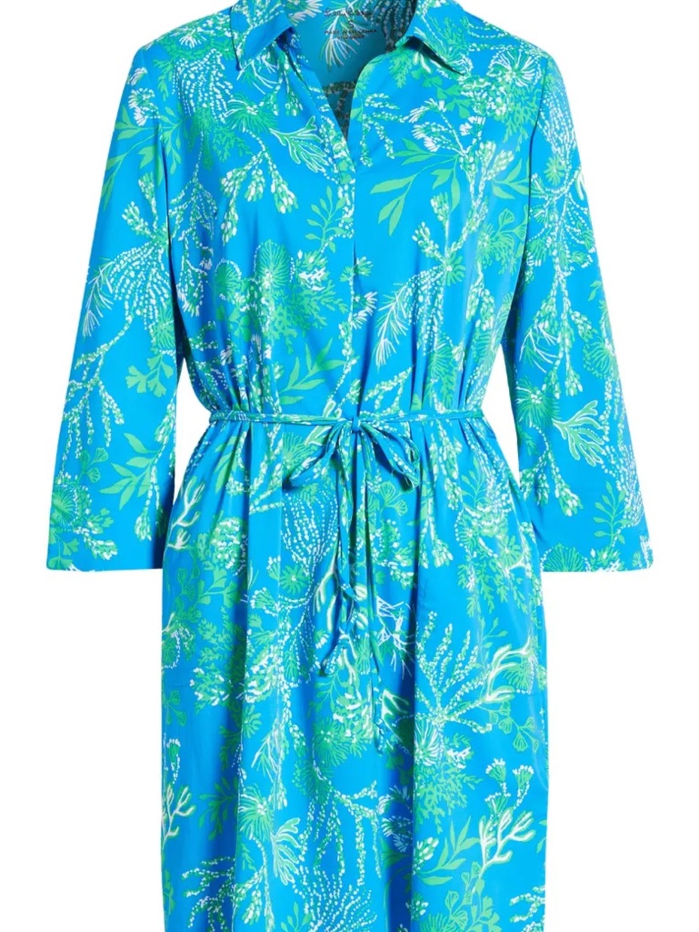 Lilly Pulitzer UPF 50+ Dress in “Briny Blue a Bit Salty” Print Sz L NWOT - Picture 2 of 13